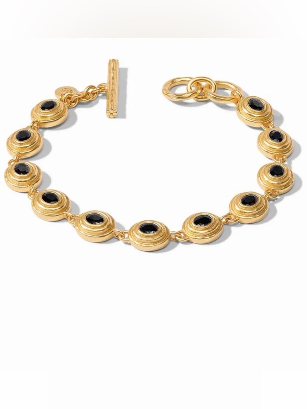 Julie Vos Gold Obsidian Black Station Toggle Bracelet